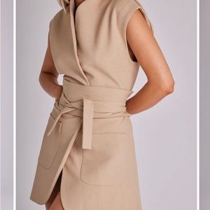 NWT Oddmuse Dress in Beige with Belt
